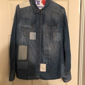 True religion Patch denim shirt